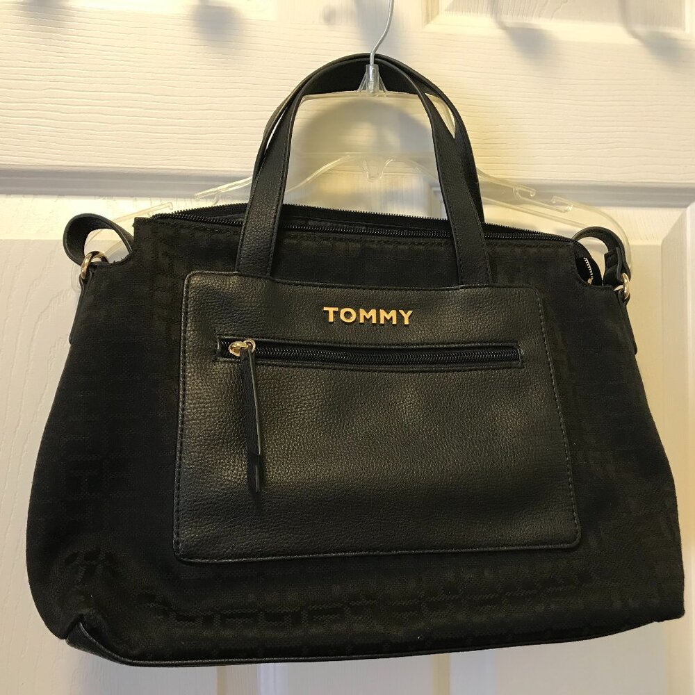 TOMMY CANVAS BLACK BAG
